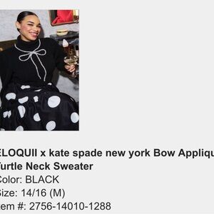 Black Bow Applique Turtleneck Sweater